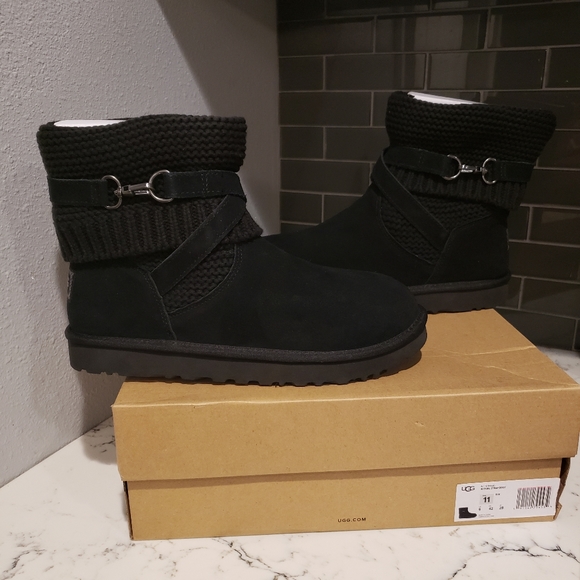 ugg purl strap boot black
